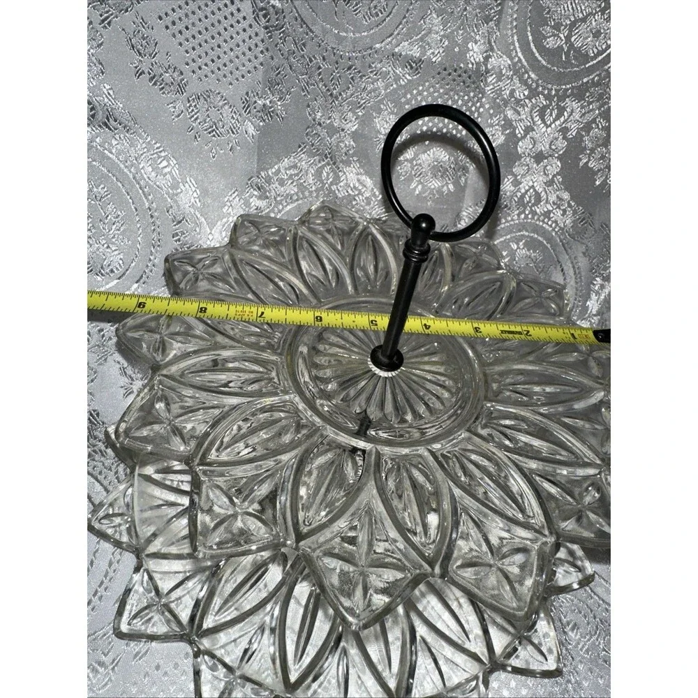vintage 2 tier candy dish  glass/ Dessert Tray